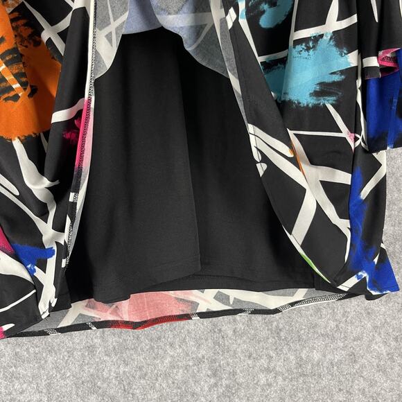 Calessa Tunic Top Womens Medium Abstract Colorful Flutter Sleeve Bold Artsy - Picture 6 of 14